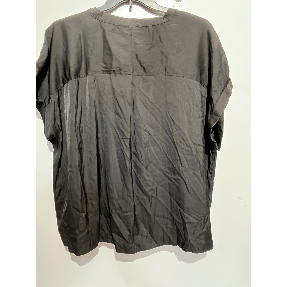 Tahari Woman Black V-Neck Short Sleeve Blouse Plus Size 3X Relaxed Fit Top - Picture 6 of 11